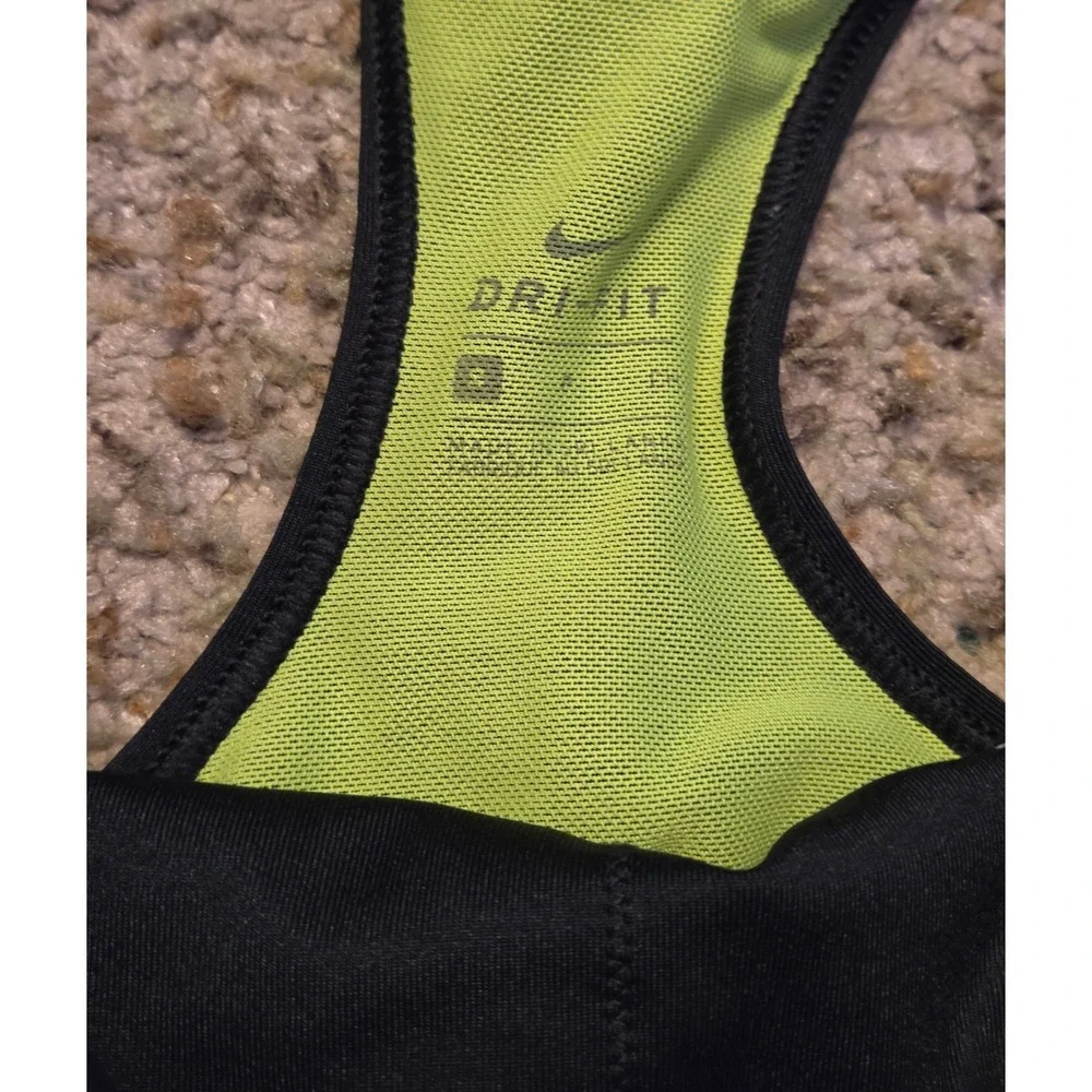 Nike Just‎ Do It Racerback Sports Bra Women's Size Small Black Green White